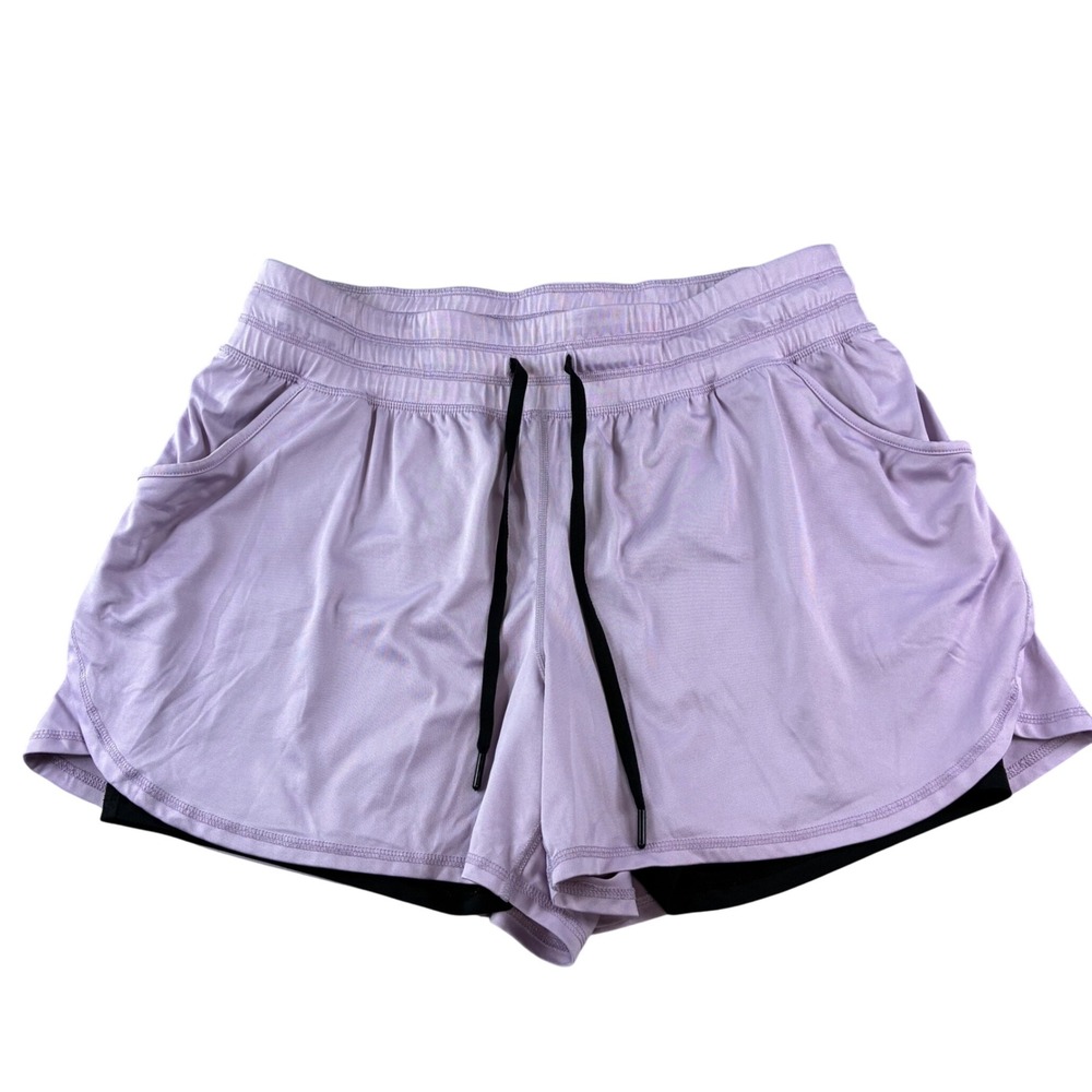 Lane Bryant Livi Active 2 in 1 Shorts Women 18/20 Lavender Running Lined Pockets